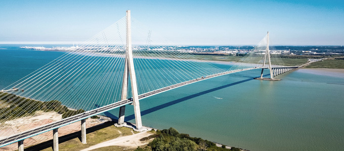 Pont de Normandie on the way to Honfleur