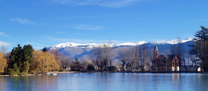 Man-made lake in Puigcerda, Spain