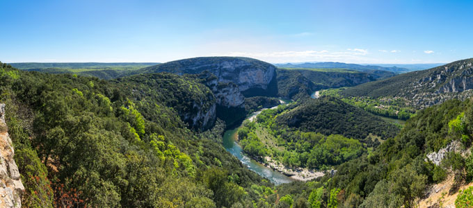 The impressive countryside of the Ardeche region, France