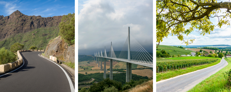 Spanish road, Millau Viaduct & French vineyards