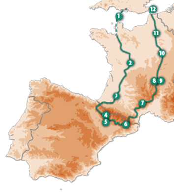 Tour route map